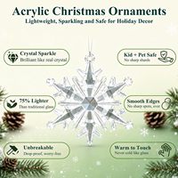 Ornements de Noël en cristal, flocons de neige et glaçons en acrylique transparent, 18 pièces en acrylique facetté