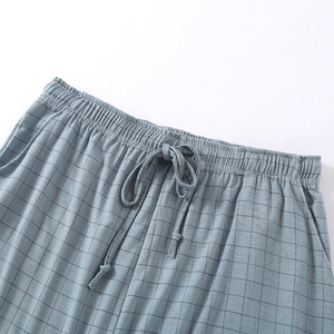 Pantalon de <span class=keywords><strong>pyjama</strong></span> pour <span class=keywords><strong>homme</strong></span> 2026, short ample surdimensionné, pantalon capri en modal à carreaux, pantalon d'intérieur, pantalon mi-long pour climatisation - Product Image 6