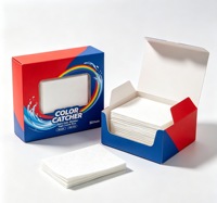 Feuilles de lavage écologiques en tissu non tissé anti-décoloration, sans fluorescent, jetables, absorbantes de couleur, OEM, marque privée