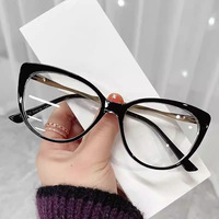 Lunettes optiques sans monture œil-de-chat vintage pour femmes, avec logo personnalisé, anti-lumière bleue, pour visage carré, verres CR-39, style rétro urbain