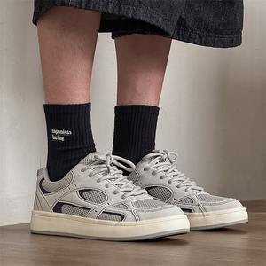 Calzado deportivo de diseño innovador, versátil y casual para hombre, modelo nuevo de primavera 2025, zapatillas blancas transpirables de malla. - Product Image 2