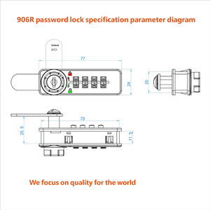 Serratura Meccanica di Sicurezza per <span class=keywords><strong>Mobili</strong></span> con Combinazione a 4 Cifre, Lucchetto a Camma con Password e Chiavi - Product Image 5