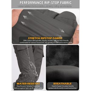 Pantalon cargo tactique pour homme, personnalisé, en tissu ripstop flexible, résistant à l'eau, pour la randonnée, EDC, extensible, vêtements de travail avec 14 poches - Product Image 3