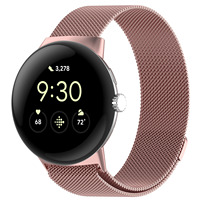 Bracelet en acier inoxydable de luxe pour Google Pixel Watch 3 - Boucle métallique Milanese avec fermoir magnétique