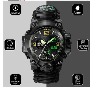 Reloj Digital Táctico de Supervivencia DFS15 23 en 1, Multifuncional, Correa Ajustable, Relojes Deportivos Resistentes al Agua 50 ATM - Product Image 1