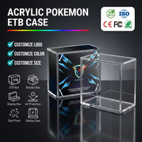 Boîte de présentation en acrylique anti-poussière Elite Trainer, couvercle protecteur multifonctionnel pour la protection des cartes Pokémon Etb
