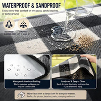 Tapis de camping et pique-nique imperméable et anti-humidité en EVA avec film en aluminium et suède épaissi, tapis carré pour pelouse et parc en extérieur