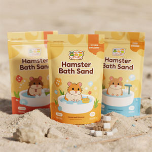 Sachet Doypack en plastique laminé personnalisé avec fermeture éclair pour l'emballage des produits de soins pour animaux de compagnie Sac de <span class=keywords><strong>sable</strong></span> pour le bain des hamsters - Product Image 1