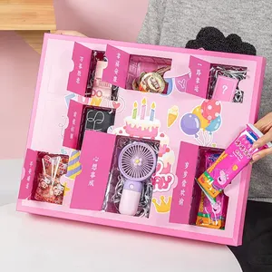 Benutzer definierte Druck rosa Glück Versand Cracker Süßigkeiten Spielzeug elektronische Produkt verpackung Überraschung Geheimnis Weihnachten Geschenk box