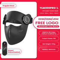 Nouveau Masque de Thérapie par Lumière Laser en Silicone TLM300PRO-L, Masque de Soin de la Peau à Domicile en Silicone Souple, Thérapie par Lumière Rouge, Logo Gratuit