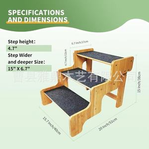 Wooden Pet Stairs For Medium <b>Dogs</b> Anti Slip Solid Wood Steps For Bed Or <b>Sofa</b> - Product Image 5