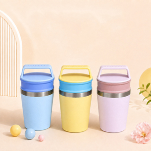 แก้วกาแฟพกพาขนาด 320 มล. แก้วน้ำสแตนเลส 304 เก็บความร้อน-เย็น พร้อมฝาปิดและหูหิ้ว สำหรับใช้ในสำนักงาน - Product Image 4