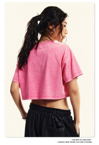 Camiseta Corta de Moda Urbana para <span class=keywords><strong>Mujer</strong></span>, de Alta Calidad, al Por Mayor, de Manga Corta, Holgada y Cómoda, Estilo Deportivo - Product Image 3