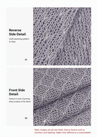 Tissu à carreaux en tricot épais avec fil lurex, sequins et maille transparente jacquard 3D tissée, 100% polyester pour femmes