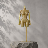Nouveau Mannequin Buste Femme en Plastique Doré Peint par Pulvérisation pour Robes de Soirée, Modèle Adulte sur Pied