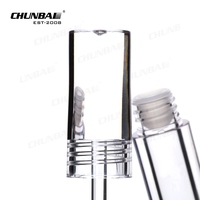Vente en gros, pas cher, luxe, vide, mignon, Transparent, carré, Unique, étiquette privée, Logo personnalisé, grande brosse, Tubes de brillant à lèvres, emballage