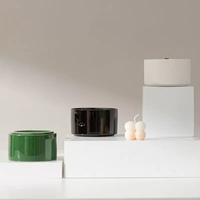 Vente en gros de pot en céramique ciment fait main en cire de soja pour décoration intérieure haut de gamme cadeau de luxe personnalisé bougies parfumées
