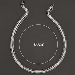 Collier en acier inoxydable, collier ras du cou à chaînes superposées, chaînes de perles, chaînes tennis, accessoires en cristal CZ pavé - Product Image 3