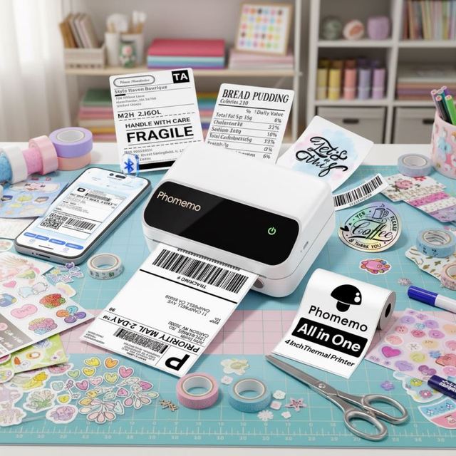 Phomemo M420 4x6 Thermal Printer Shipping Label Portable Printer with Blue-tooth Wireless Label Printer for Small Business & Home