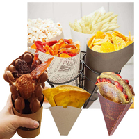 Emballage personnalisé pour cônes à churros, porte-cône en papier, boîte à crêpes, boîte à churros