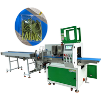Machine d'emballage horizontale automatique à haute productivité pour légumes frais et aliments, avec perforation et emballage en film de type coussin