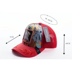 Cappello Trucker Bonnie con Ricamo Animale, Tessuto a Rete, 6 Pannelli, Unisex, Casual, Moda Primavera-Estate - Product Image 1
