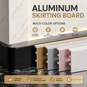 Battiscopa in Lega di Alluminio Resistente all'Acqua dal Design Moderno con 5 Anni di Garanzia, Ecologico e Facile da Installare - Product Image 1