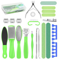 Kit de pédicure professionnel avec râpe et grattoir pour les pieds en plastique et acier inoxydable + personnalisable avec logo et outils