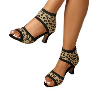 2026 Fish Mouth Leopard Print Mesh Ultra High Heel Open Toe Air Cushion Breathable Outdoor Summer Sexy Plus Size Women <b>Shoes</b> - Product Image 5