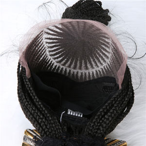 Perruques africaines tressées avec boîte sans note, perruques colorées longues de 24 pouces, grises, perruques lace front, perruques full lace braid, fournisseurs de perruques, vente en gros - Product Image 5