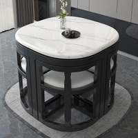 Table à Manger Pliante Ronde en Bois Massif de Luxe, Mobilier Domestique Moderne pour Maison et Cuisine, Petite Table de Cuisine