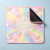 Tapis de Mahjong Récolte d'Automne, Motif Feuille d'Érable et Citrouille, Antidérapant en Microfibre, Tapis de Table de Mahjong Américain pour 4 Joueurs, Collection Automne