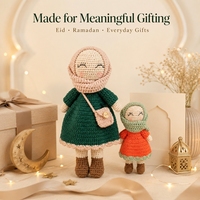Boneka Rajut Islami Bayi Berhijab Muslim Al-Quran Ramadhan Anak-anak Halal Hadiah Idul Fitri Edukatif Mainan Rajut Amigurumi