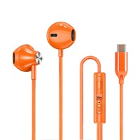 Écouteurs intra-auriculaires avec cordon de 1,2 m, design logo, décodage numérique, métal, basses puissantes, filaires avec micro, Type-C, 3,5 mm, matériau ABS, écouteurs de jeu