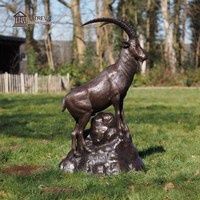 Escultura de Cabra de Bronce TREVI Metal Crafts, Estatua de Animal Salvaje Antigua Grande Personalizada para Decoración de Jardines y Paisajes Urbanos