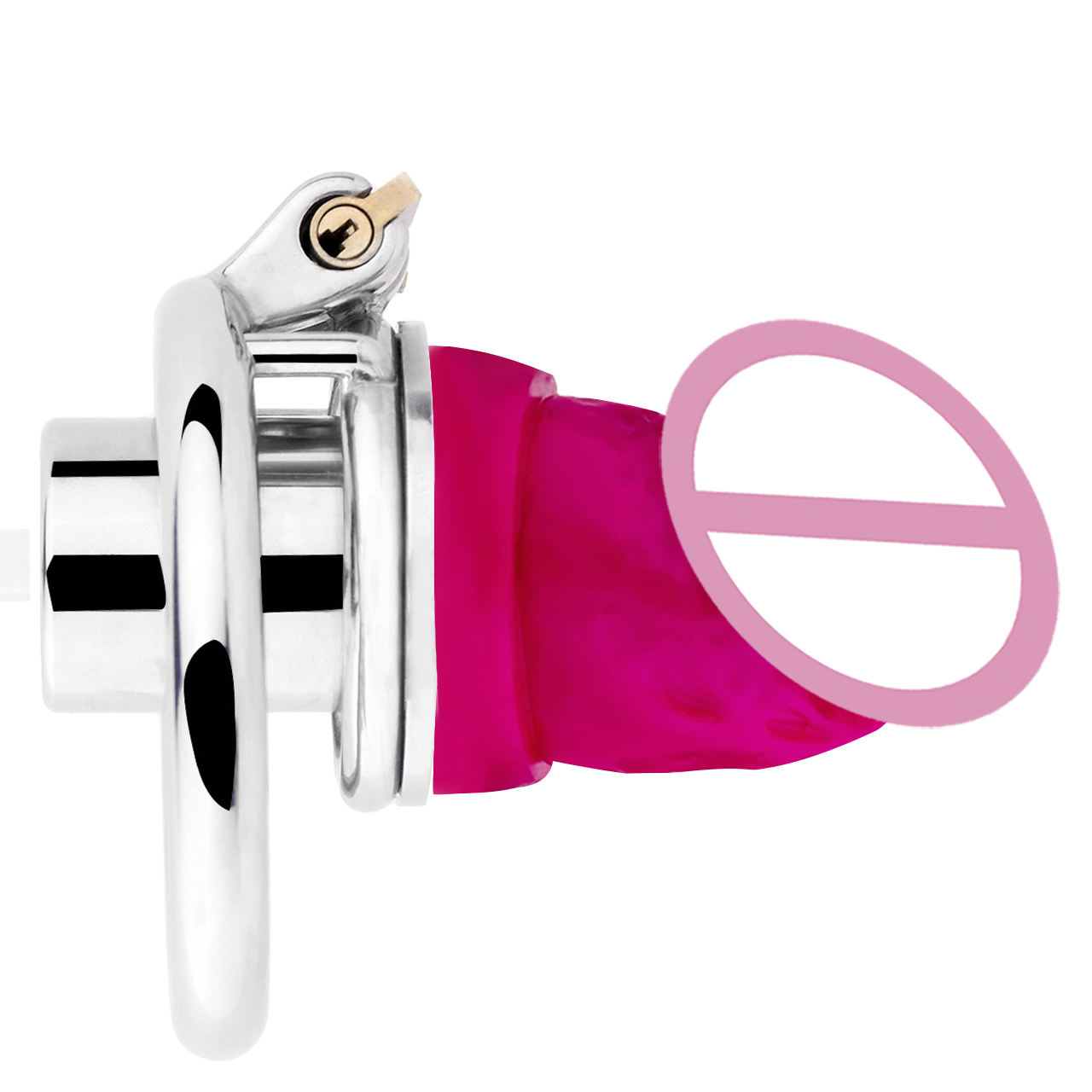 Cage à anneaux ronde couleur argent + gode M