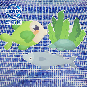 Autocollant de revêtement de piscine en PVC à motif de dauphin de dessin animé Landy pour décorations de piscine pour enfants - Product Image 3
