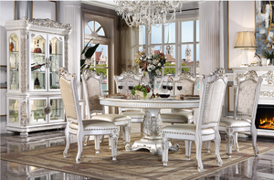 Longhao Palace Style White Solid Wood Leather Complete <strong>Bedroom</strong> <strong>Set</strong> - Product Image 2