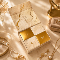 Boîte cadeau personnalisée 4 jours avec fermeture magnétique, entièrement dorée à chaud, emballage de luxe pour bijoux