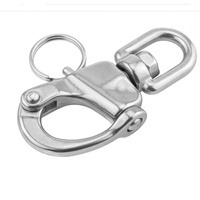 Manilles pivotantes en acier inoxydable avec anneau en D pour laisse de chien/porte-clés