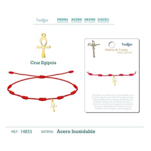 Bracciale a 7 nodi con bracciale a nodo incrociato in Egitto color oro - Product Image 1