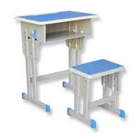 Ensemble de bureau et chaise d'école, bureau d'école moderne et durable avec cadre métallique, hauteur réglable
