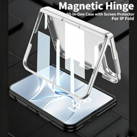 Étui pliable pour iPhone Duo 18 Fold, coque en PC mate avec cadre de caméra électroplaqué, coque de téléphone pliable