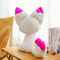 Peluche douce de haute qualité, jouet en peluche renard des neiges d'hiver avec accents roses, rembourrage en coton PP pour la sécurité des enfants et compagnon de sommeil