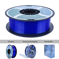 ZIRO Printer 3D filamen biru transparan 1.75mm 1kg penjualan terbaik pabrik langsung PETG PLA 3D filamen habis pakai