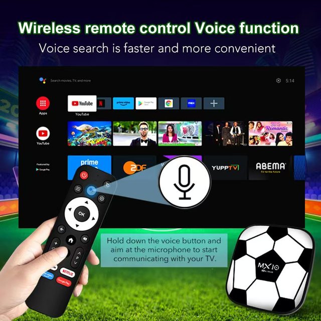4K UHD Video Smart Set-Top Box with Android 13.0 RK3228 16GB ROM Quad Core Processor BT Voice Remote TV Box