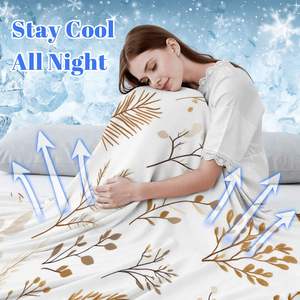 Couverture de refroidissement Silk-Feel avec logo personnalisé en coton microfibre portable pour la maison et l'hôtel - Product Image 6