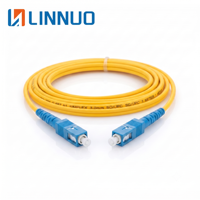 SC/UPC SC/UPC SM SX Kabel Serat Optik 3.0Mm PVC 3M Simplex Jumper untuk FTTH ONT Modem Wall Outlet Patch Lead