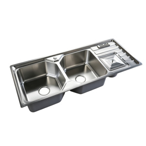 <span class=keywords><strong>Lavello</strong></span> da Cucina Quadrato in Acciaio Inox A03B, Design Moderno a Due Fori, <span class=keywords><strong>Dimensioni</strong></span> 1200*500mm, Vendita all'Ingrosso - Product Image 2