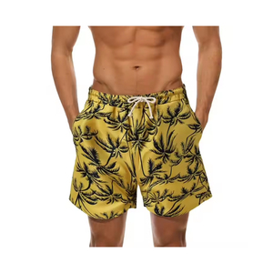 Shorts de bain écologiques pour hommes à séchage rapide avec poches pratiques, en toile 100 % coton, fermeture à cordon pour le camping en plein air - Product Image 5
